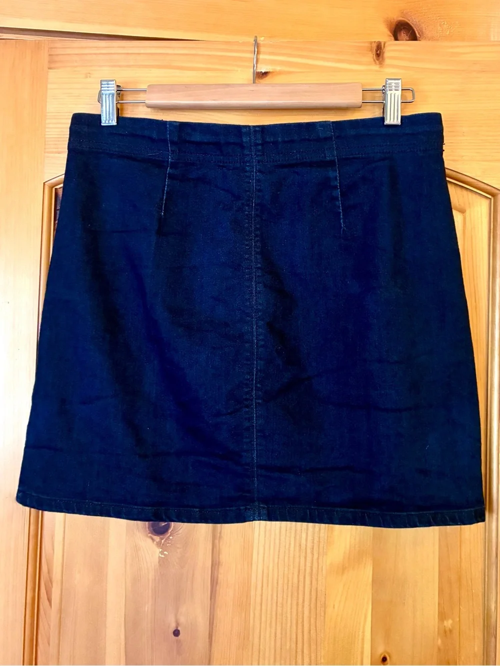 Free People Dark Blue Denim Mini Skirt with Front Side Slit